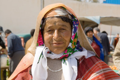 Femme Berbre au march d'Enfidha (route de Kairouan)