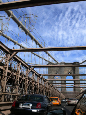 Taxi ride on Brooklyn Bridge