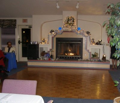 Cozy fireplace and nice dance floor