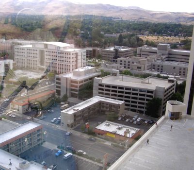 Reno through window in Silver Legacy