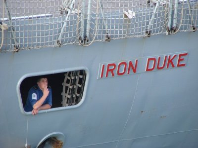 British sailor on the HMS Iron Duke, at St. John, Antigua