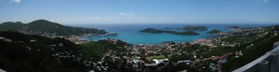 Panorama of Charlotte Amalie and harbor, St. Thomas