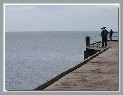 Fishing on the jetty Marion Bay