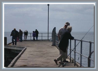 Fishing on the jetty Marion Bay