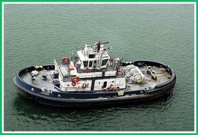 Tugboat  working the Panama Canal.