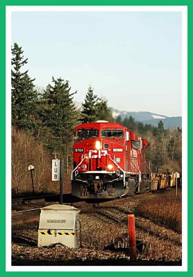 C P Rail heading westbound near Haney, BC