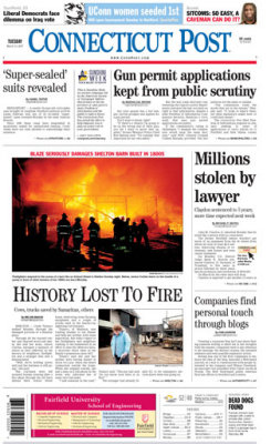 Connecticut Post (FRONT PAGE) 3/13/07