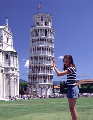 Jackie Supporting Tower of Pisa