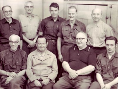 SCS Janitorial Staff - sitting Gerrit Van Trigt, George Lang, John Carpenter, Charles Dickson