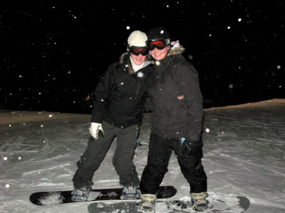 Erin and Jackie Night Skiing Feb10, 2007