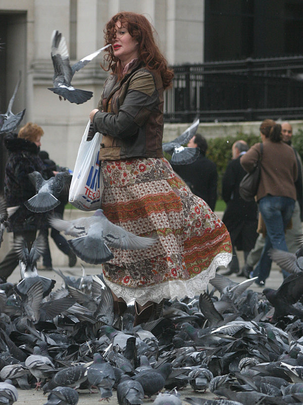 The Pigeon Lady <br>in Trafalgar Square
