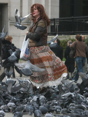 The Pigeon Lady in Trafalgar Square