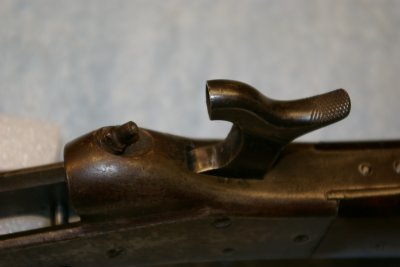 Detail of Percussion Nipple and Hammer at Full Cock