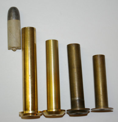 L-R - 550 PP Bullet, .44-100 1873, .40-70 1873, .40-60 1873 Original, .35-40 1865