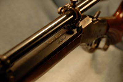 Quarter View:  Barrel Markings and Scope Detail