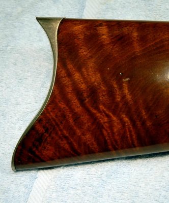 Detail:  Cast Rifle Buttplate - Beautiful Wood