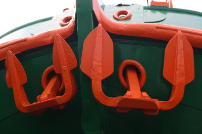 Bow anchors on Pete Townshends boat.