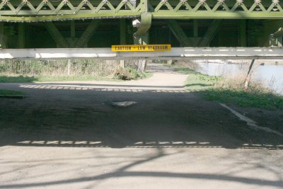 Towpath under the bridge, south end.