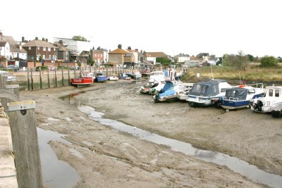 Queenborough Harbour, looking upstream at low tide.
