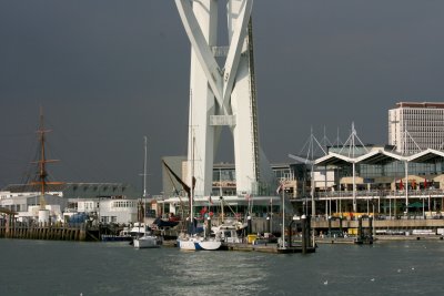 The base of the Spinnaker Tower.