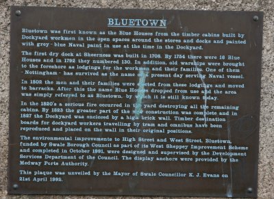 Bluetown plaque.