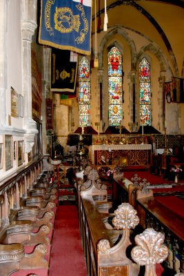 The organ is on the left, looking towards the alter.