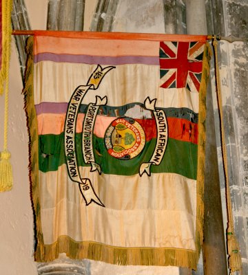 From the Boer War, the oldest flag in the church.