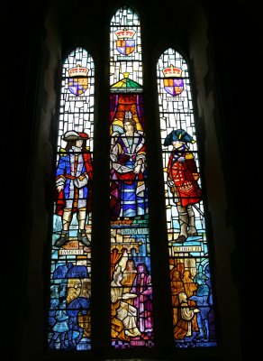 Stained glass window.