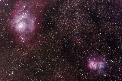 M8 M20 Lagoon and Trifid Nebulas