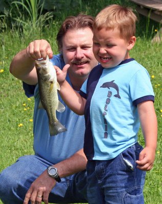 Papa and Asher with bass