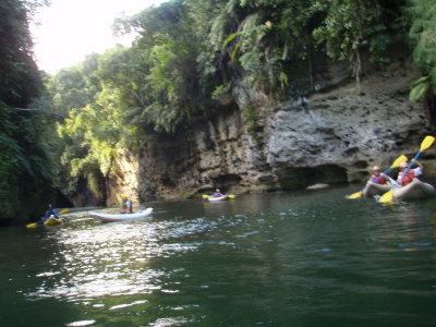 We are paddling our way to waterfall!