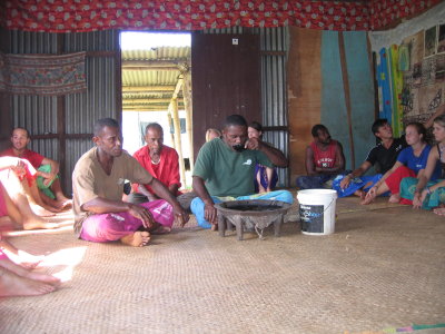 Kava, traditional Fijian drink is shared among all visitors.