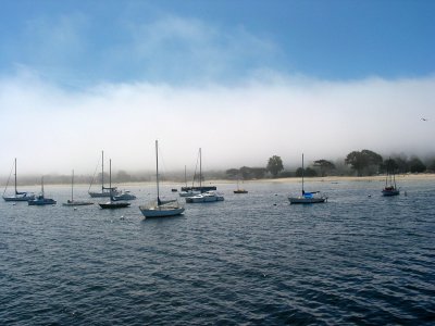 boats in mist