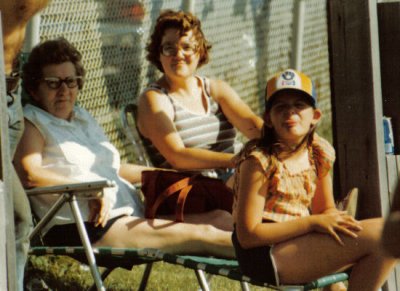 Ma, Laura and sassy Kris, at ball park
