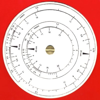 Verso - Depth of field scales - Cercles-diaphragmes-24-28-40mm