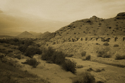 Sepia shot of the desert