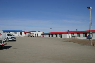 Parking lot in camp