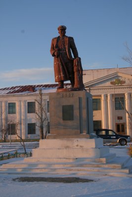 Statue of Choibalsan in front of  Aimag Museum and Gallery (worth a visit)