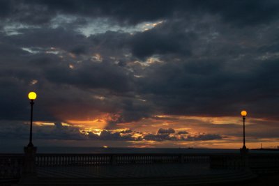 Sunset and street lamp