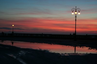 Sunset and street lamp