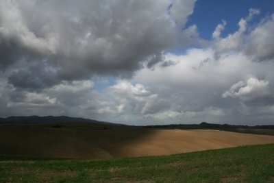 Clouds running over the country