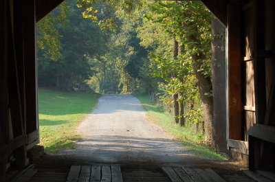 Opening to country lane