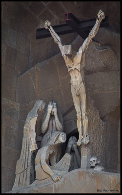 Barcelona Gaudi cathedral crucifician.jpg