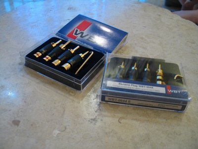 Buy the WBT 0644 banana plugs. These plugs are expensive.