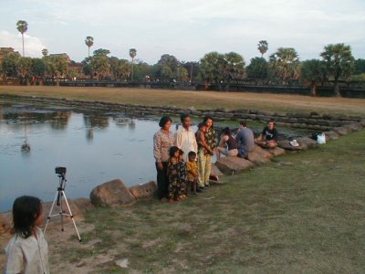 Locals enjoying Angkor Wat