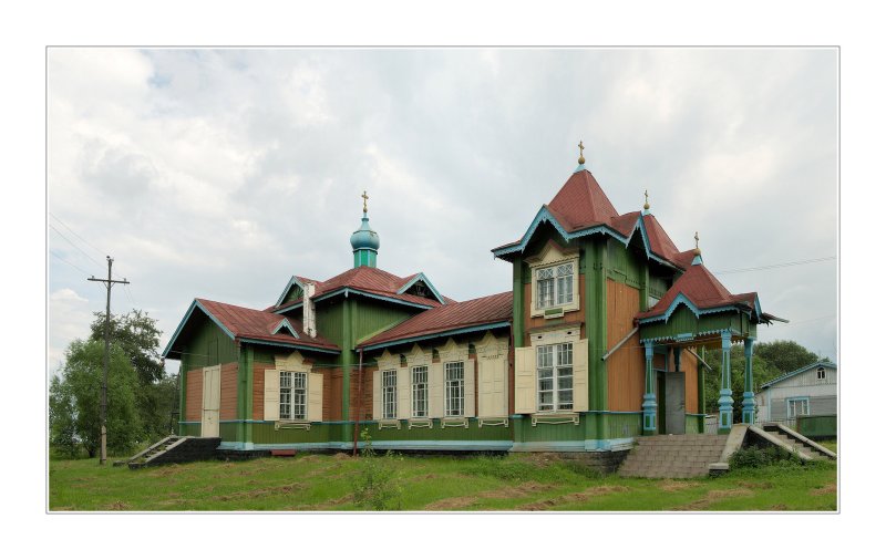 East Siberia, Sludianka, wooden church