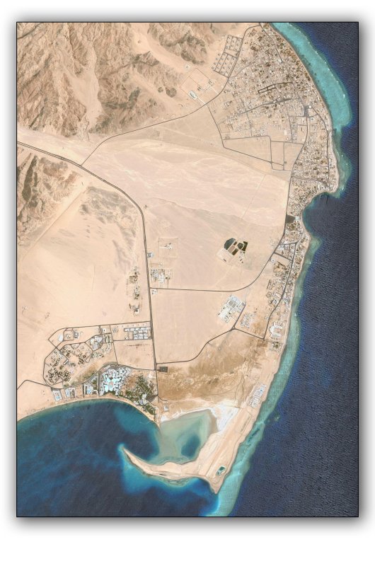 Dahab map from the satellite (captured from © Google Earth)