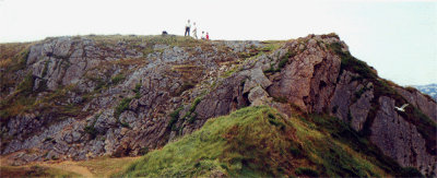 worn path down ancient cliffs