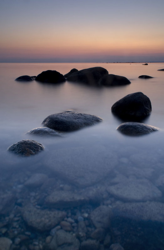 rocks in a shiny sea