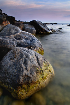 rocks on the waters edge